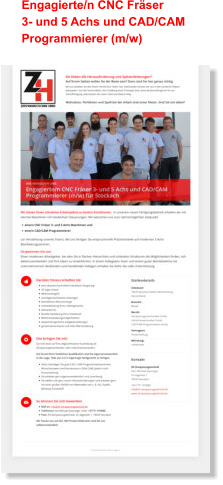 Engagierte/n CNC Fräser  3- und 5 Achs und CAD/CAM  Programmierer (m/w)